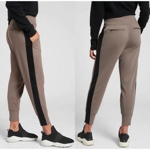 Athleta Venice Velvet Stripe Jogger Brown Black Pants